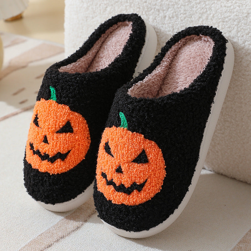 Halloween Pumpkin Cartoon Slippers Warm Winter Slippers Men | Other