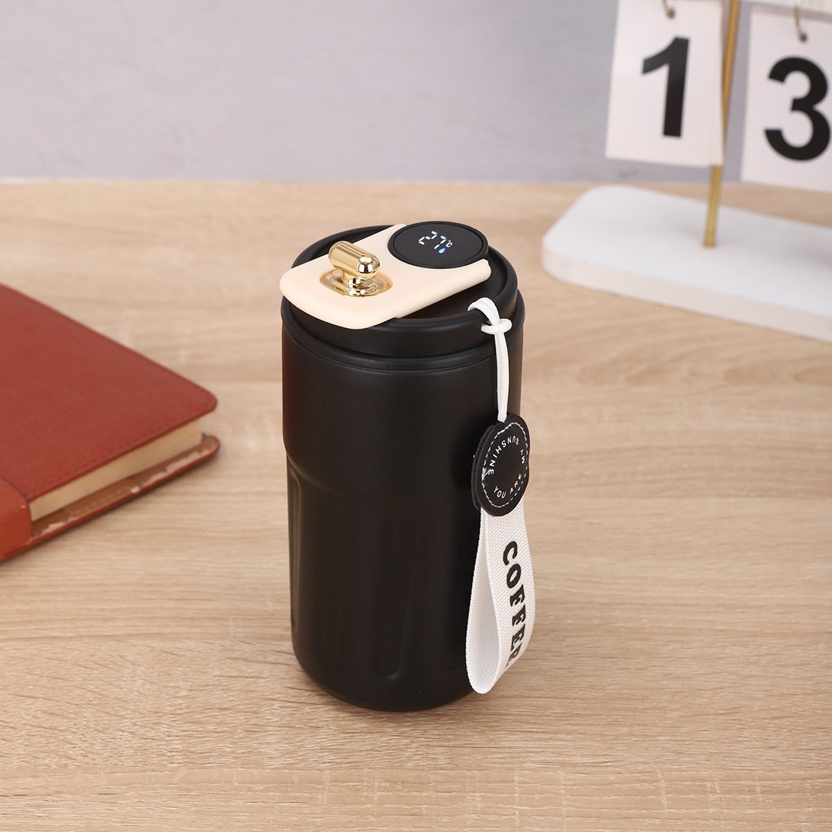 Smart Digital Thermal Bottle – 450ml Stainless Steel Insulated Coffee Mug with LED Temperature Display