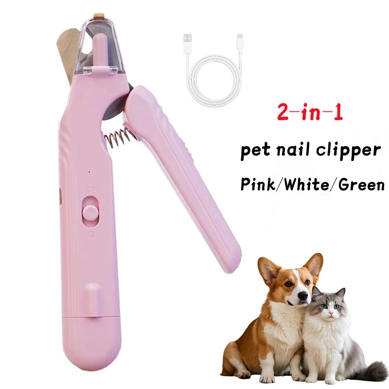 2 In 1 Pet Nail Clippers With Led Light Dog Cat Special Bloo | Other