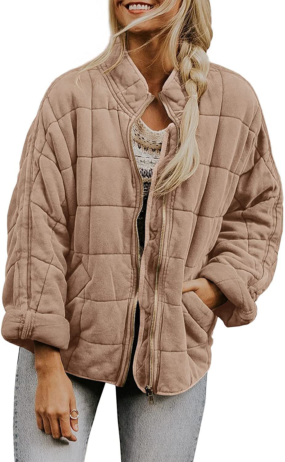 Winter Zip-up Stand Collar Coat With Pockets Fashion Solid C | Other
