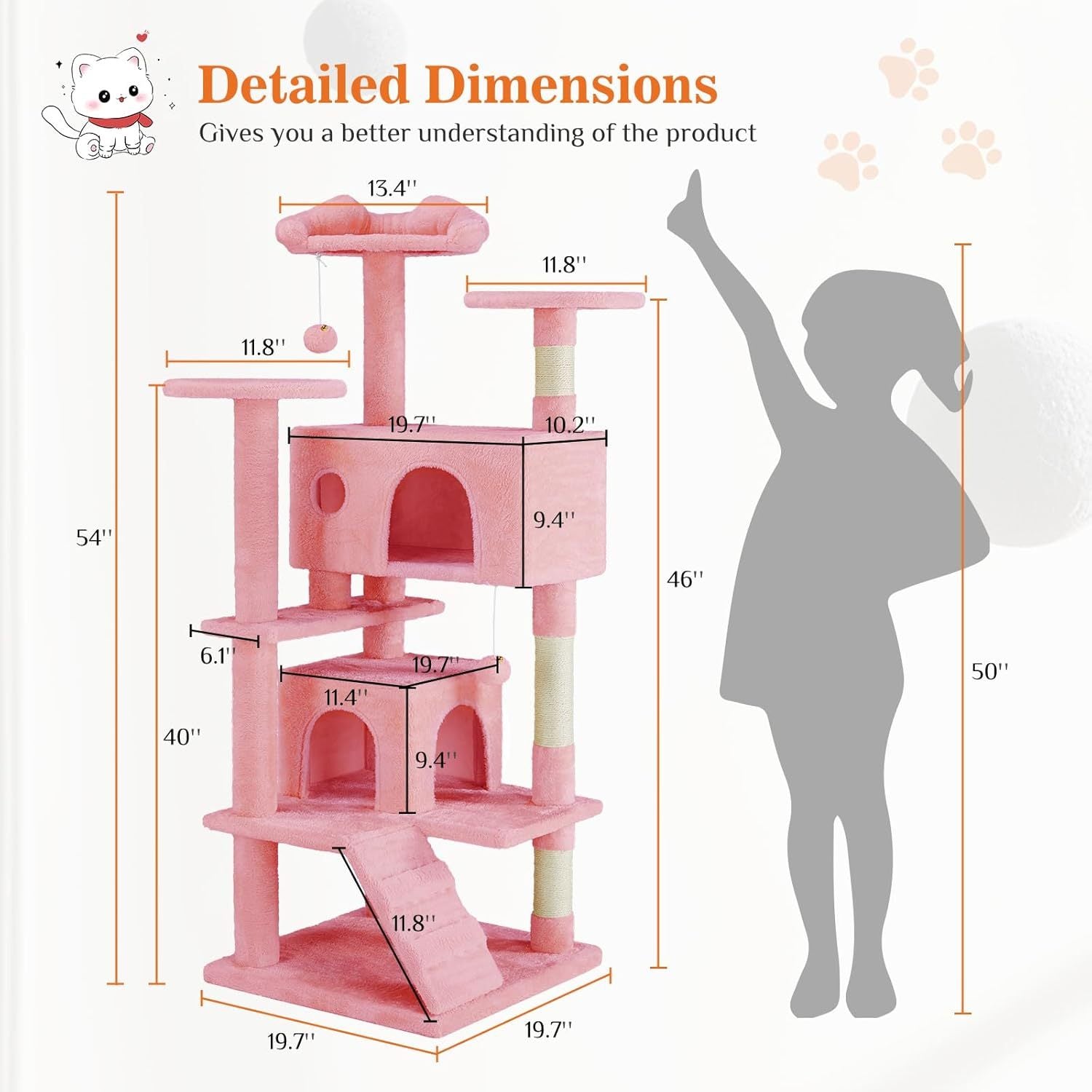 54 -cat Tree Tower - Multi-level With Sisal Grab Post, Indoo | Other