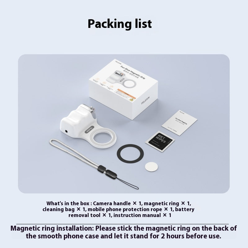 Magnetic Photography Handle – Wireless Bluetooth Camera Grip for Smartphones