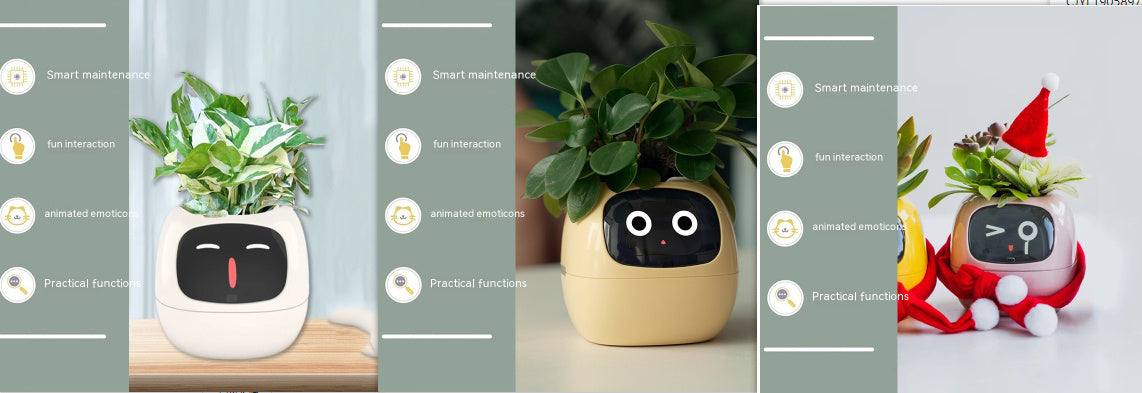 Smart Planter with AI Sensors – Interactive Plant Care with 49+ Expressions & Real-Time Monitoring
