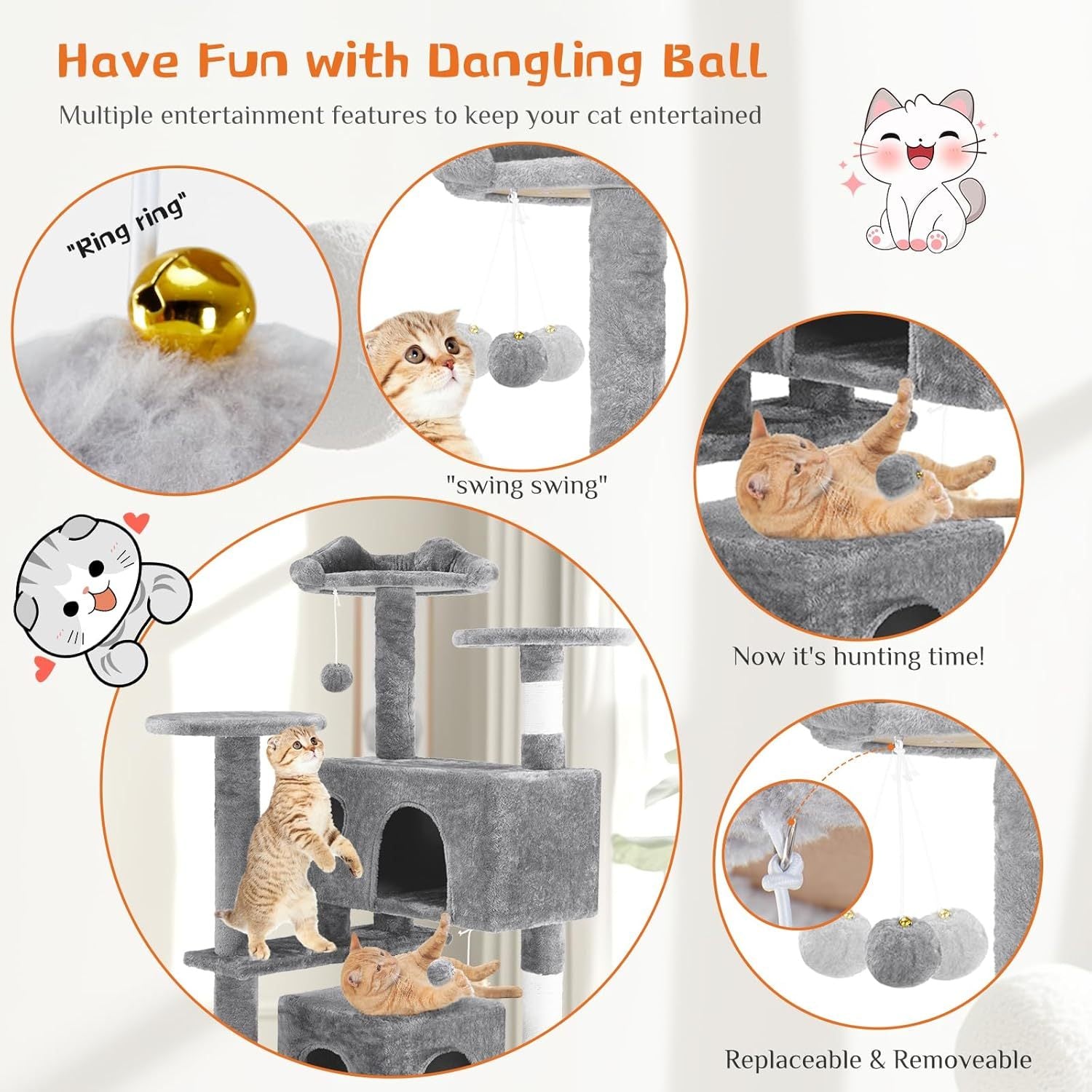54 -cat Tree Tower - Multi-level With Sisal Grab Post, Indoo | Other
