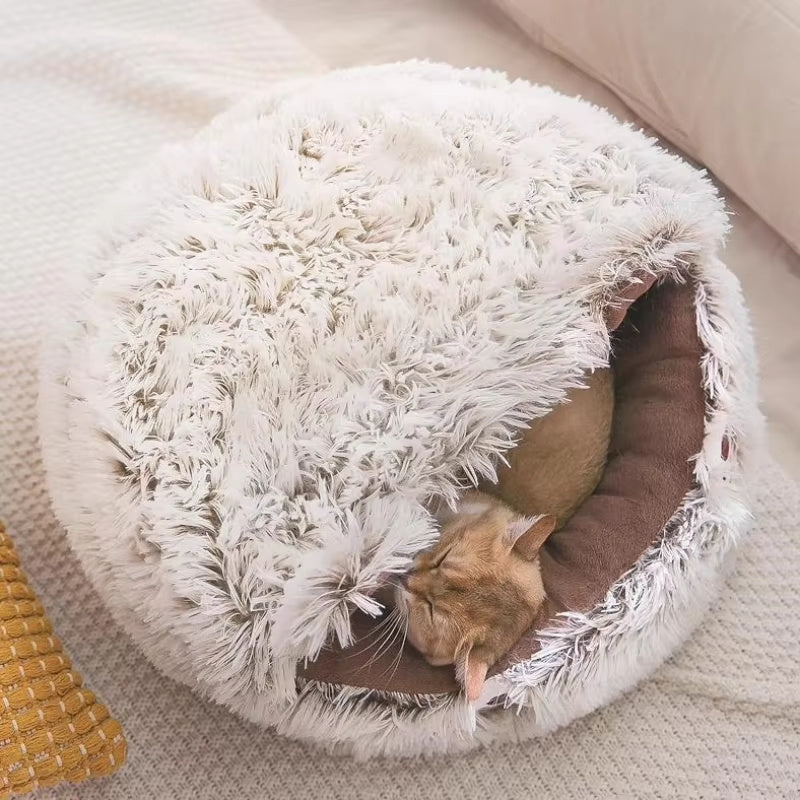 Winter Long Plush Pet Cat Bed Round Cat Cushion Cat Hous | Other