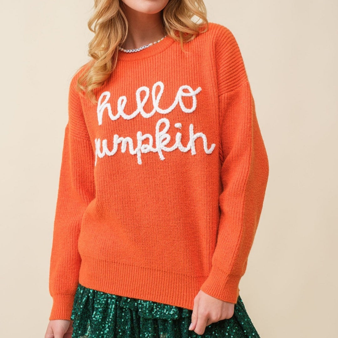 Women's Halloween Contrast Color Embroidery Crew Neck Pullov | Other