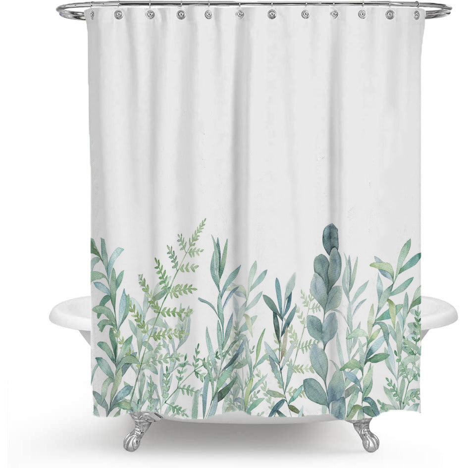 Color Floral Plant Shower Curtain Bathroom Curtain Polyester | Other