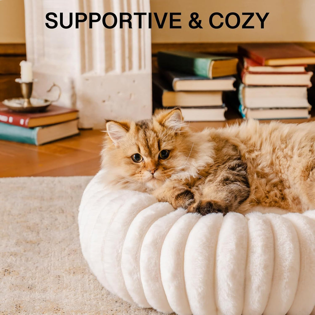 Ewoofumn Donut Dog Bed For Small Dogs - Calming Round Fluffy | Other