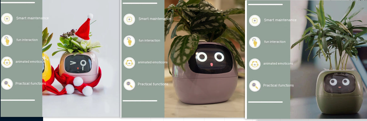 Smart Planter with AI Sensors – Interactive Plant Care with 49+ Expressions & Real-Time Monitoring