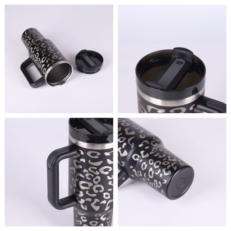 40 Oz Tumbler With Handle Straw Insulated, Stainless Steel S | Other