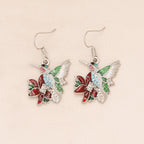 Colorful Hummingbird Full Diamond Pendant Earrings | Jewelry & Accessories