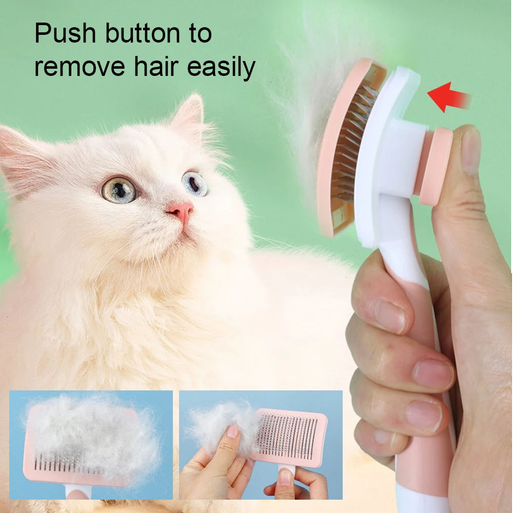 Self Cleaning Slicker Brush For Dogs, Cats Pets-one Click Cl | Other