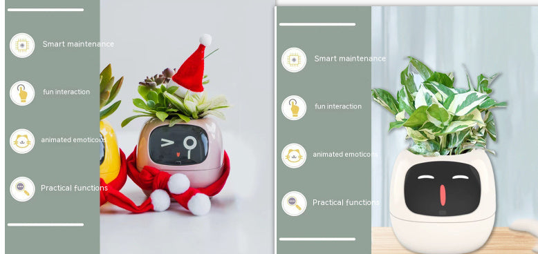 Smart Planter with AI Sensors – Interactive Plant Care with 49+ Expressions & Real-Time Monitoring