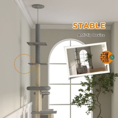 Pawhut Cat Tree With Litter Box Enclosure, 2 In 1 Floor To C | Other