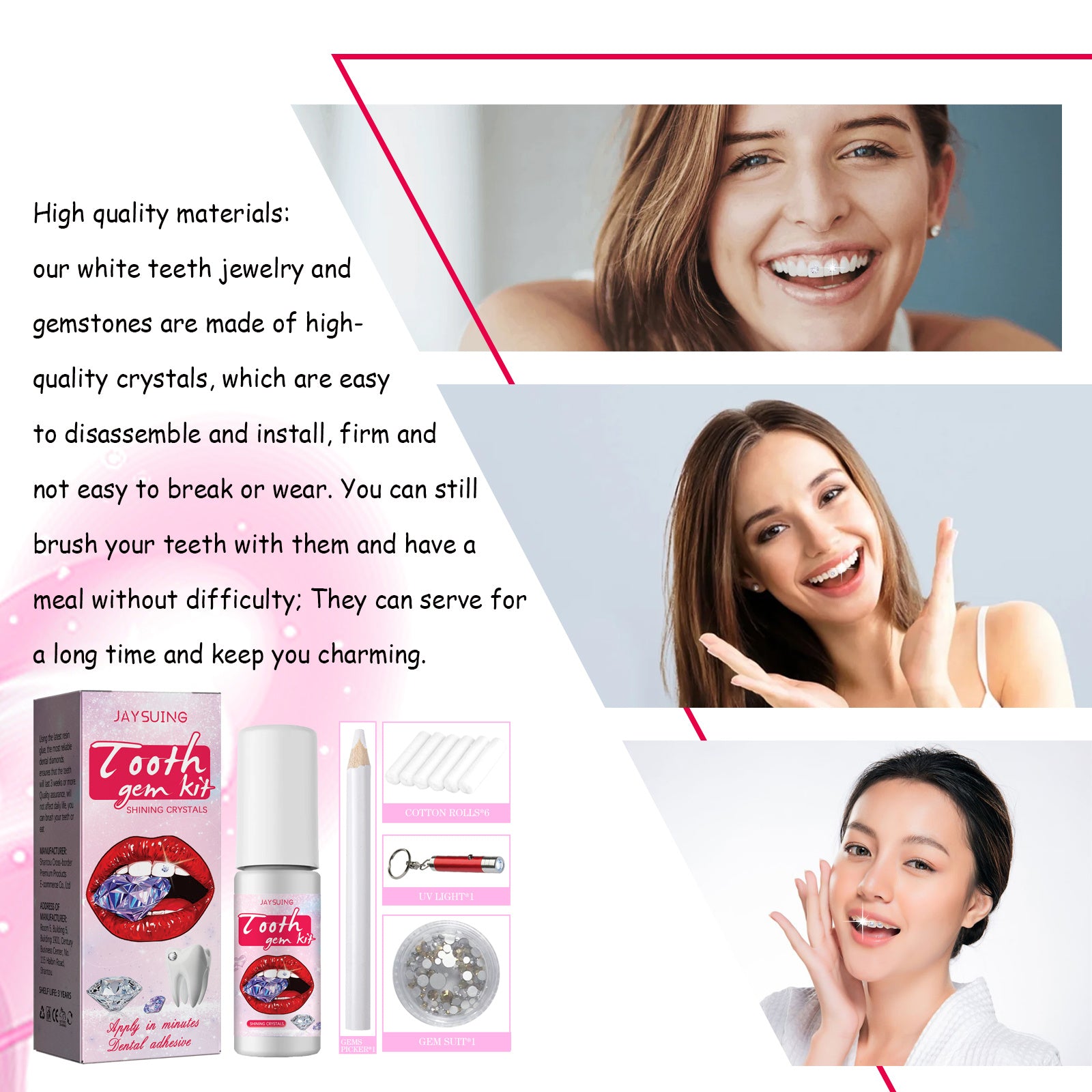 Jaysuing Tooth Gem Kit Jewelry Is Easy To Disassemble And In | Jewelry & Accessories