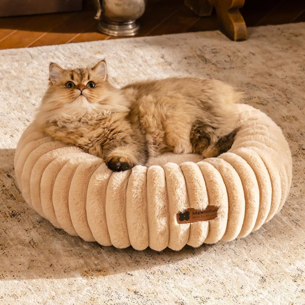 Mewoofun Donut Cat Bed - Washable Round Pet Bed For Indoor C | Other