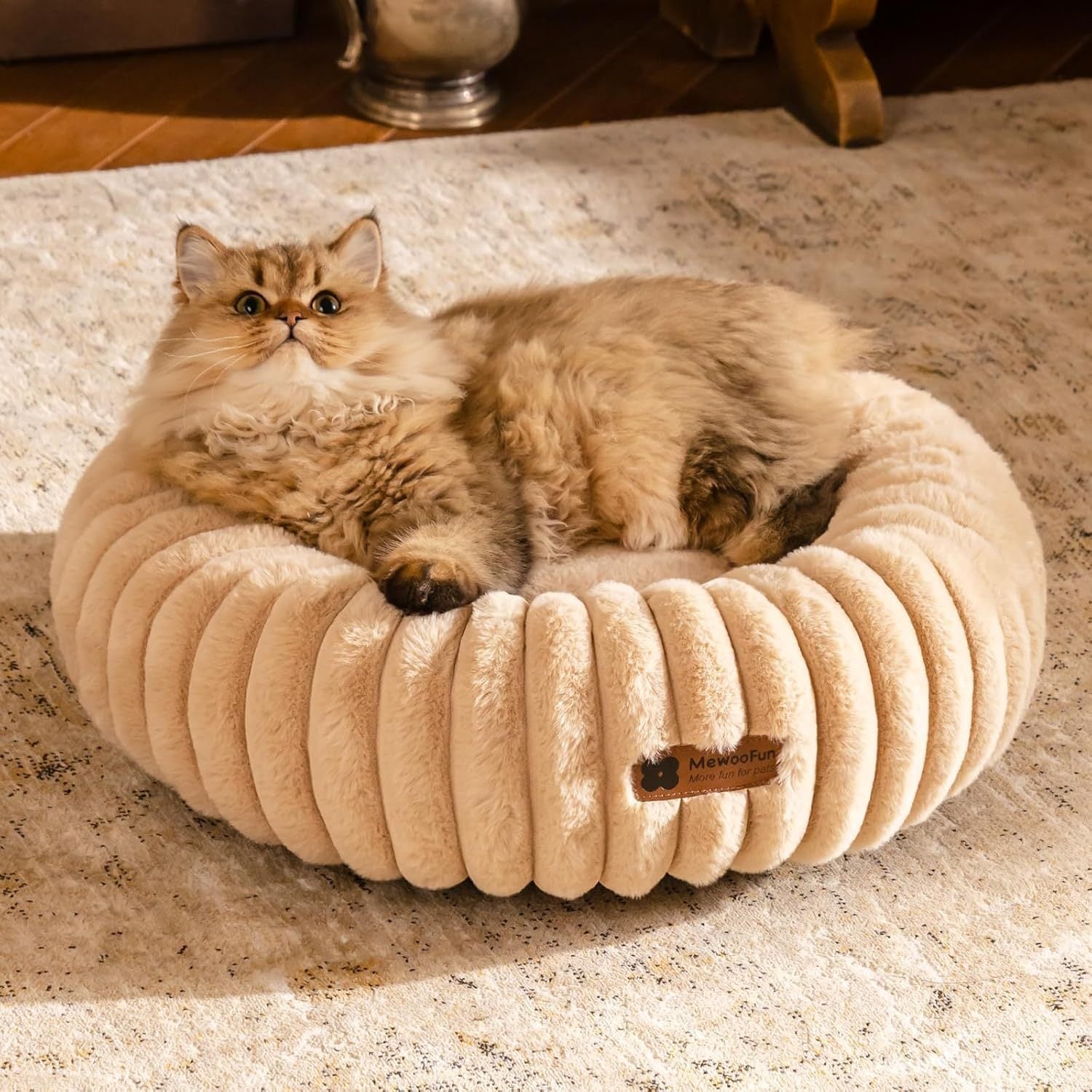 Mewoofun Donut Cat Bed - Washable Round Pet Bed For Indoor C | Other
