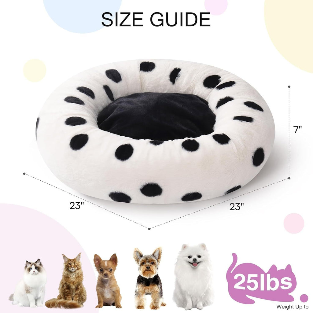 Mewoofun Donut Cat Bed For Indoor Cats - 23 Inch Round Washa | Other