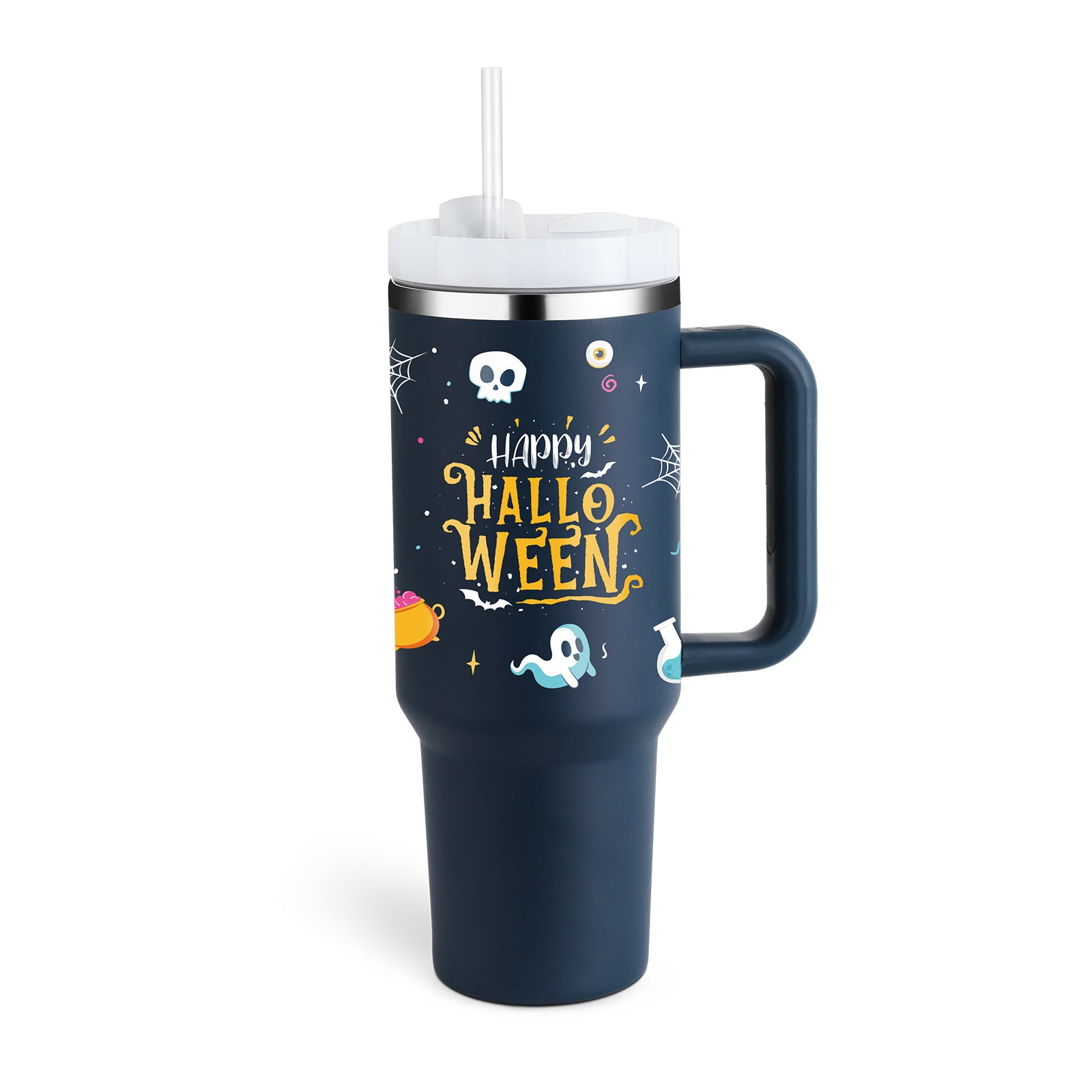 40 Oz Tumbler With Handle Straw Insulated, Stainless Steel S | Other