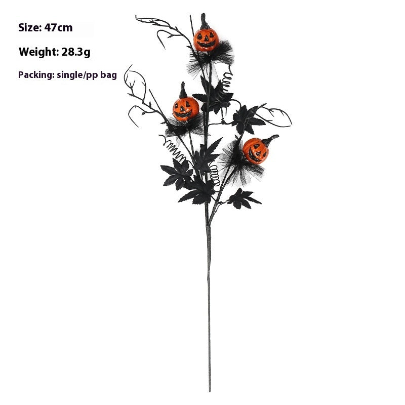 Halloween Decorations Black Horror Pumpkin Twig Cutting Bouq | Other