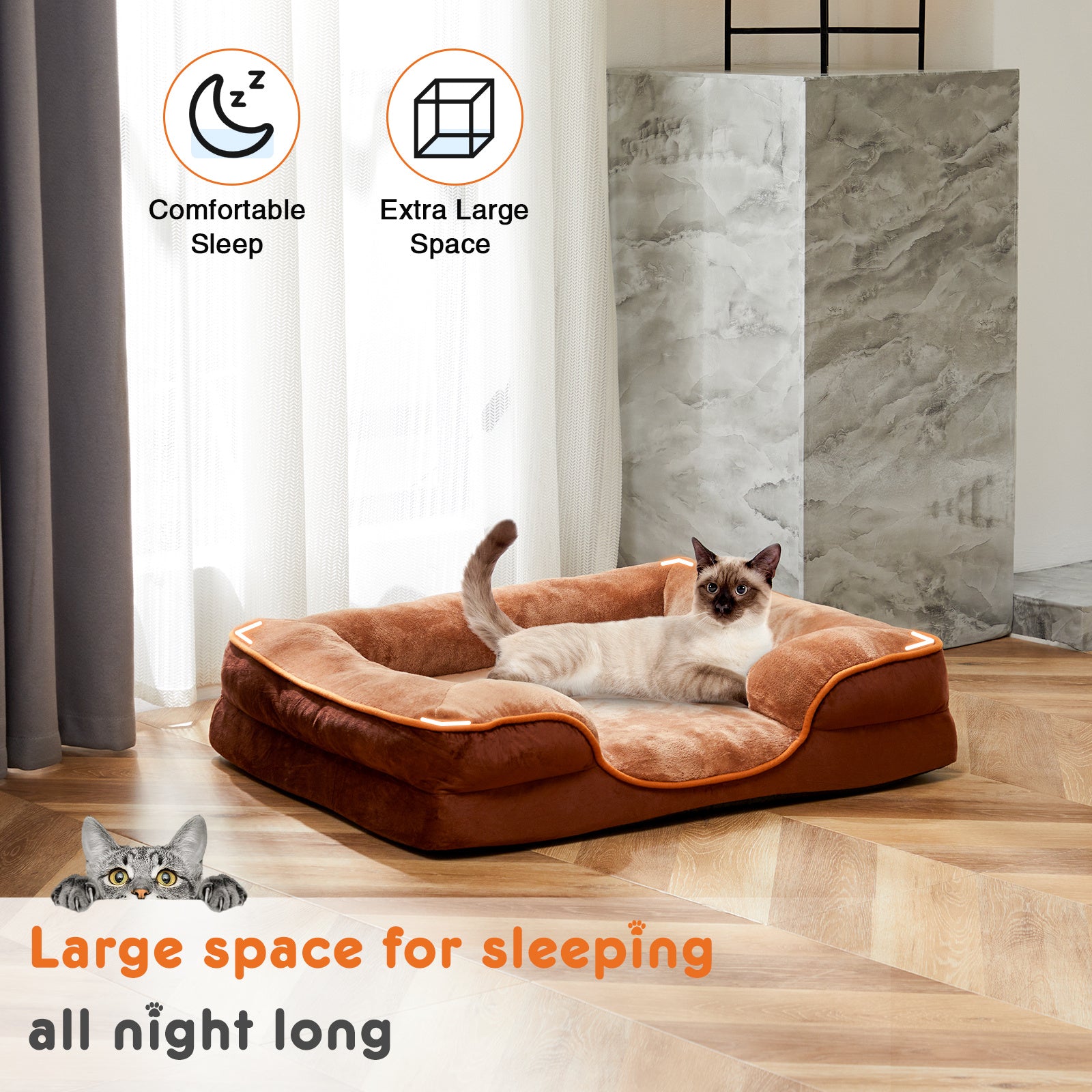 Memory Foam Pet Bed For Small Dogs & Cats With Washable Remo | Other