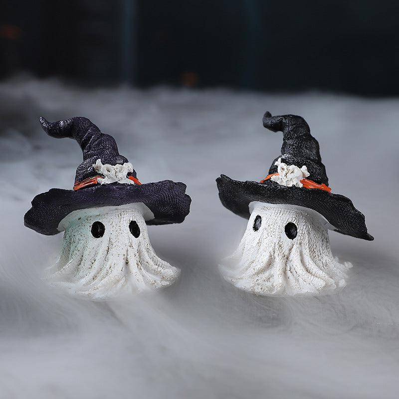 Resin Decoration Halloween Wizard Hat Ghost Ornaments | Other