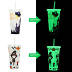 720ml Plastic Sippy Cup Halloween Luminous Straw Cup | Other