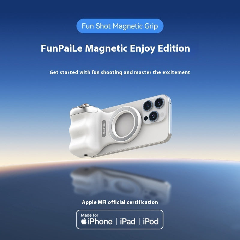Magnetic Photography Handle – Wireless Bluetooth Camera Grip for Smartphones