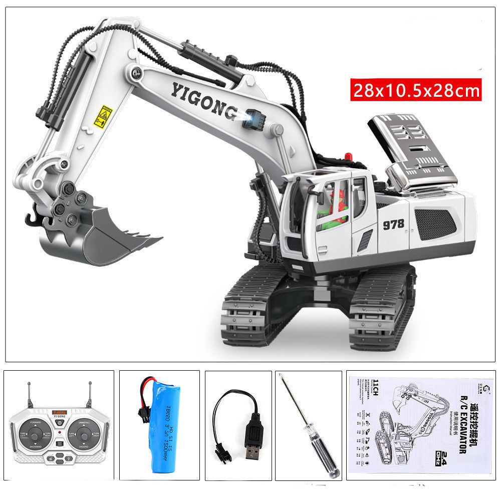 Children's Simple Alloy Charging Excavator Toy Car | Electronic Learning Toys