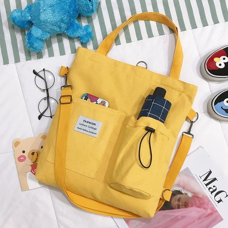 Harajuku Canvas Bags Students Handbag With Pockets Preppy Bu | Luggage & Bags