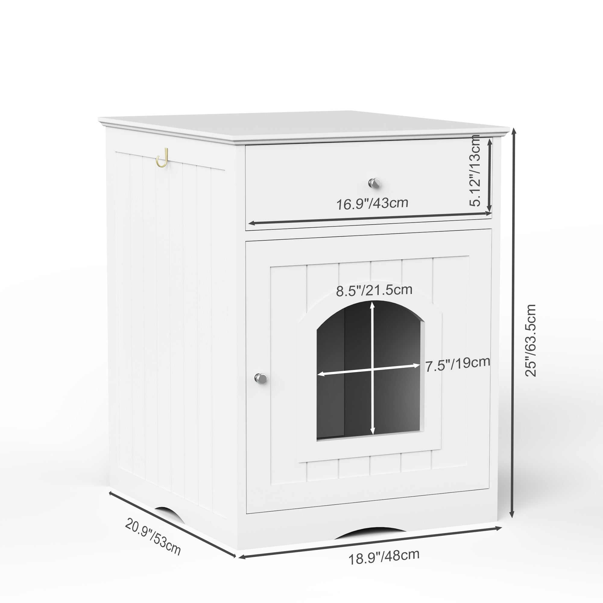 Wooden Pet House Litter Box Fence With Drawers | Other