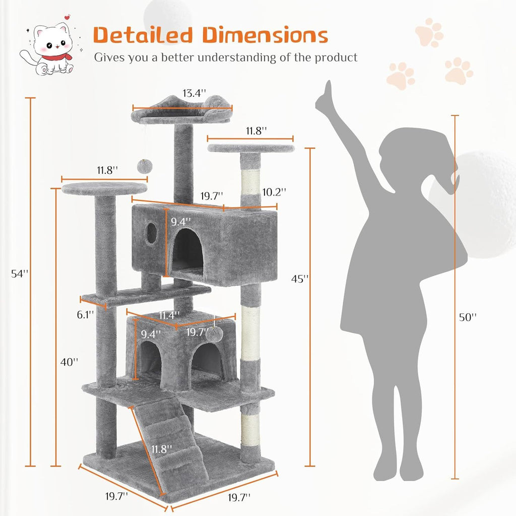 54 -cat Tree Tower - Multi-level With Sisal Grab Post, Indoo | Other
