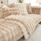 Rabbit Plush Sofa Cushion High-grade Leather Anti-skid | Home & Garden