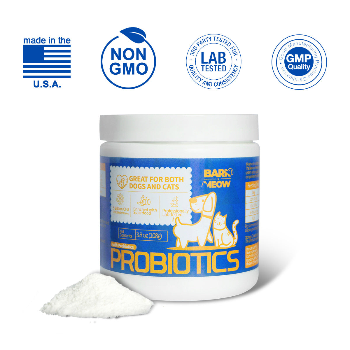 Bark And Meow Probiotics For Dogs & Cats 7 Tailored Strains | Other