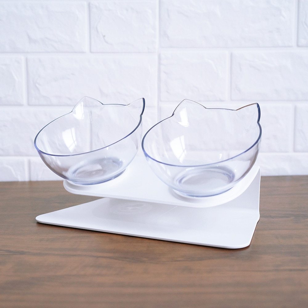 Non Slip Double Cat Bowl With Raised Stand Pet Food Cat Feed | Other