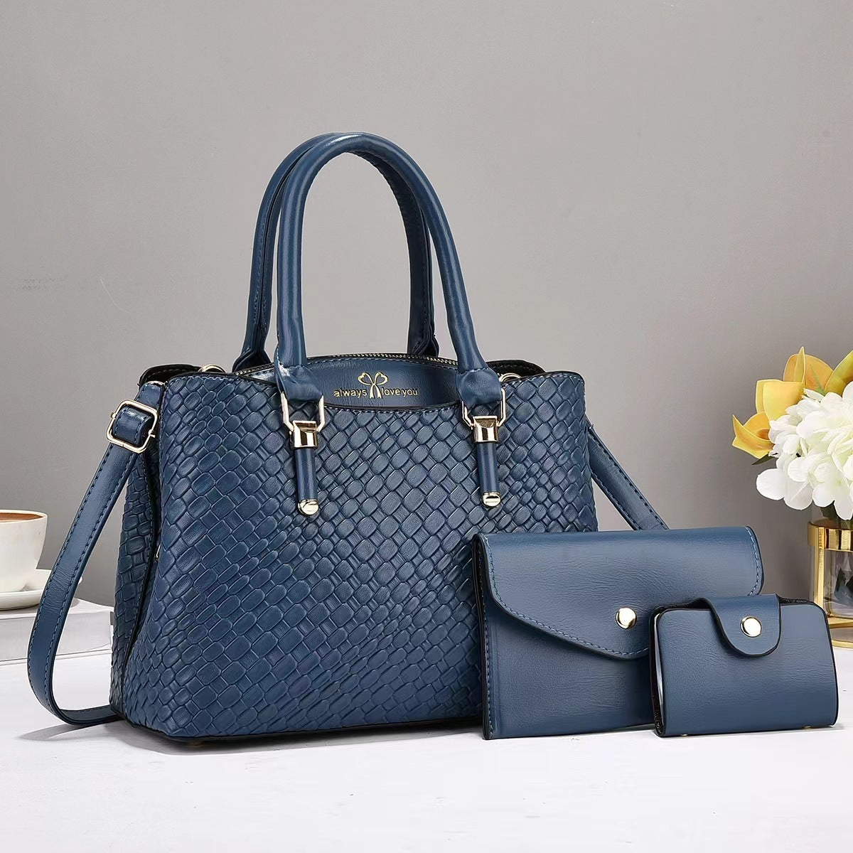 Woven Texture Three-piece Set Large Capacity One Shoulder Co | Other