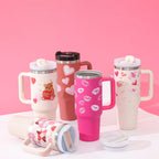 40 Oz Tumbler With Handle Straw Insulated, Stainless Steel S | Other