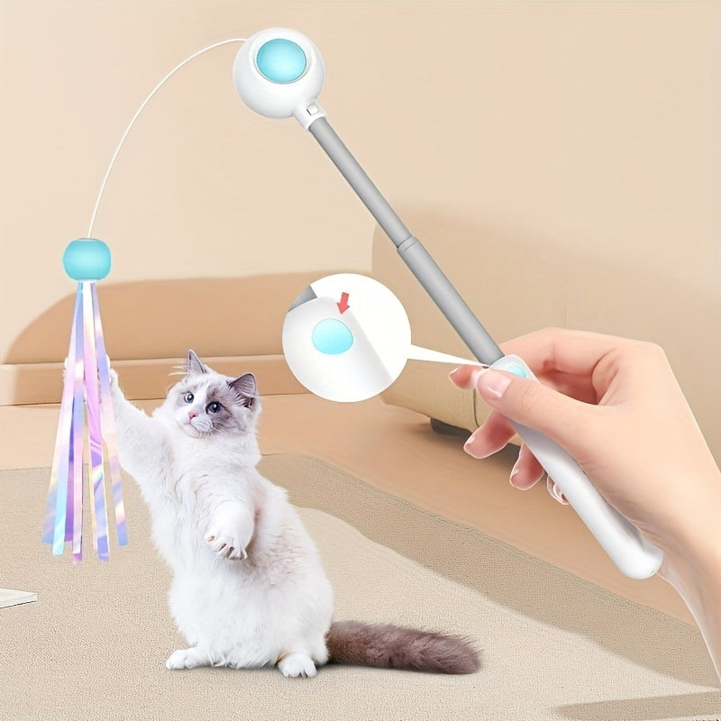 Cat Teaser Stick, Retractable Cat Wand With Replacement Head | Other