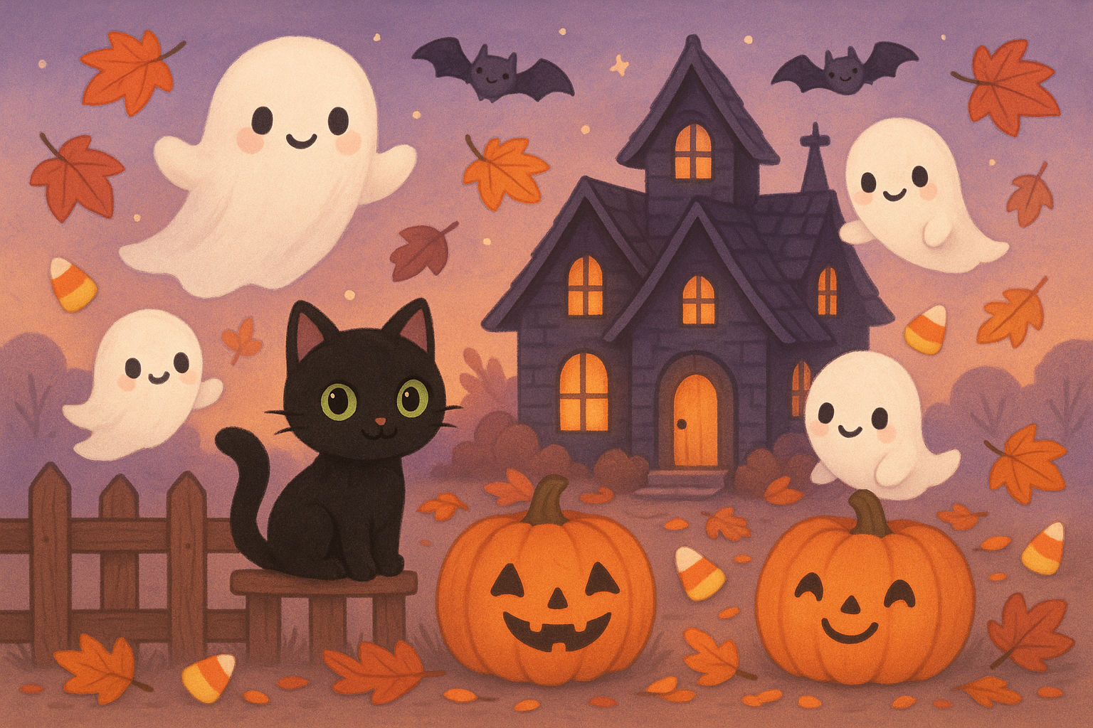 create a cute but spooky halloween image