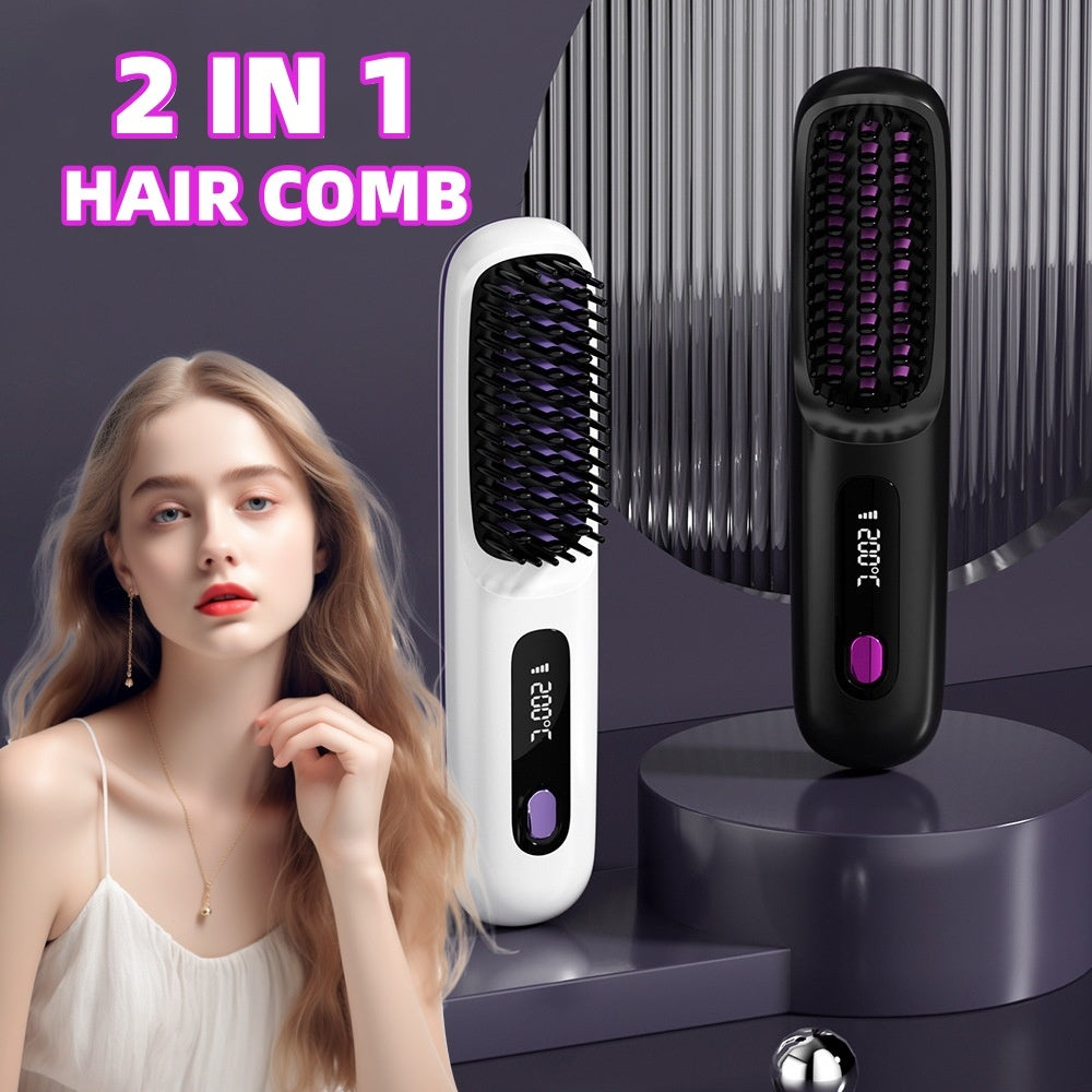 2 In 1 Straight Hair Comb Wireless Hair Straightener Brush H | Other