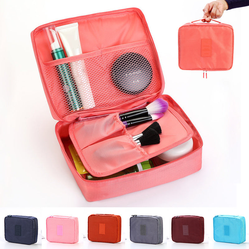 Portable Cosmetic Bag Waterproof Divider Multi-grid Pockets | Luggage & Bags