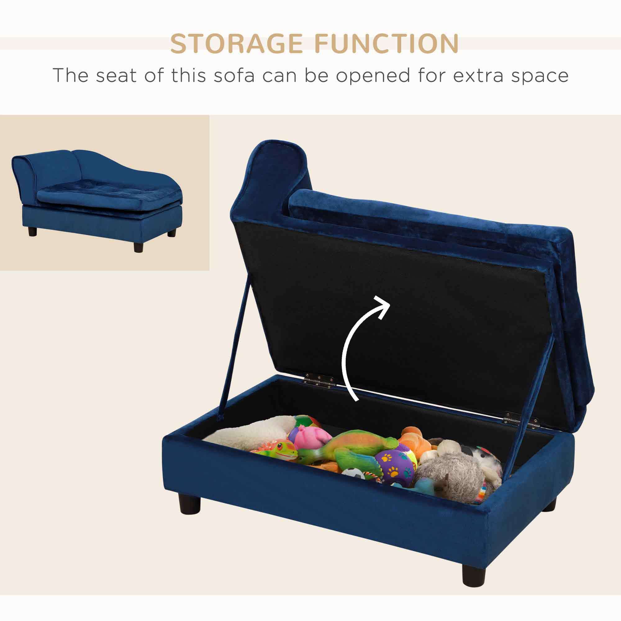 Luxury Small Dog Bed With Hidden Storage | Other