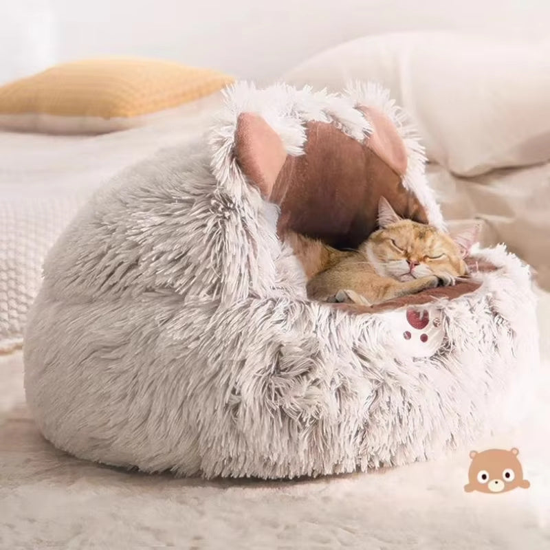 Winter Long Plush Pet Cat Bed Round Cat Cushion Cat Hous | Other