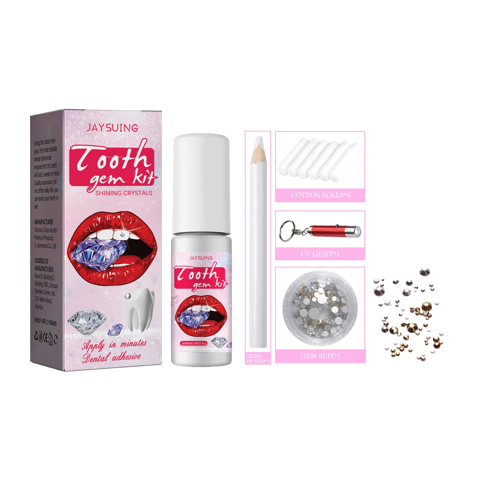 Jaysuing Tooth Gem Kit Jewelry Is Easy To Disassemble And In | Jewelry & Accessories