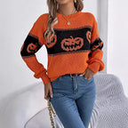 Halloween Pumpkin Pullover Sweater Fashion Long Sleeve Knitt | Other