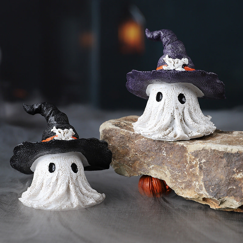Resin Decoration Halloween Wizard Hat Ghost Ornaments | Other