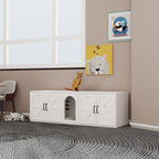 Modern Cat Litter Box Furniture With Double Room, Wooden Cat | Home & Garden