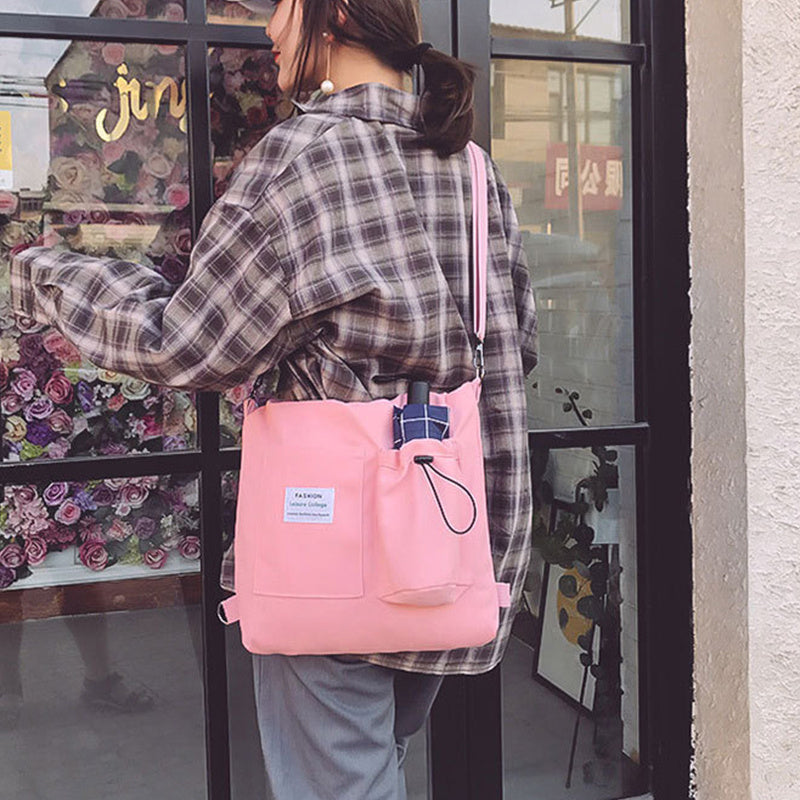 Harajuku Canvas Bags Students Handbag With Pockets Preppy Bu | Luggage & Bags