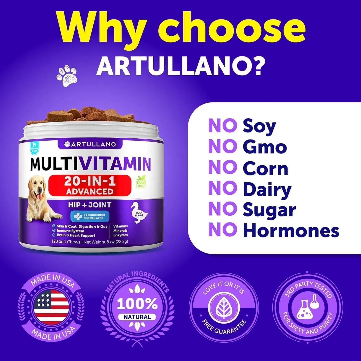 Dog Multivitamin Chewable With Glucosamine 20 In 1 Dog Vitam | Other