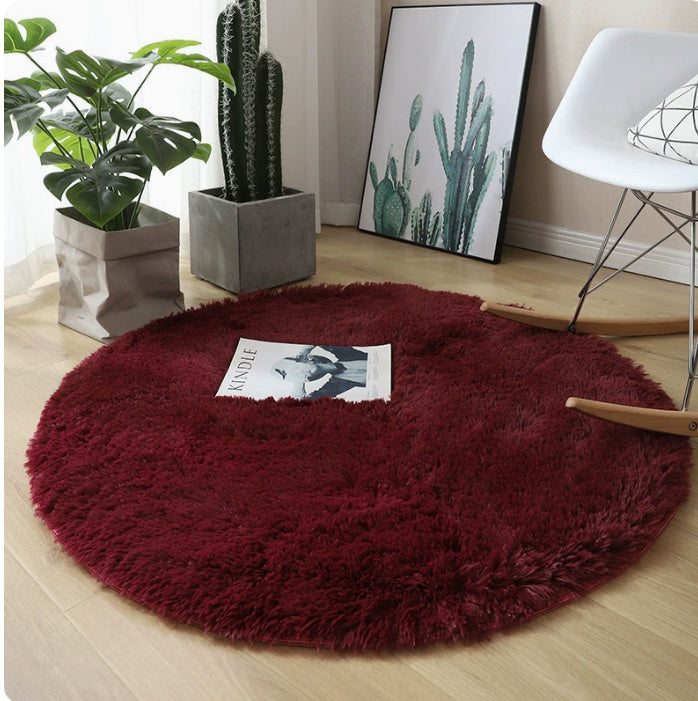Fluffy Round Rug Carpets For Living Room Decor Faux Fur Carp | Other